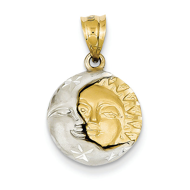 14K Gold Sun & Moon Charm