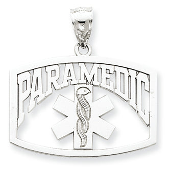 14K White Gold Paramedic Pendant