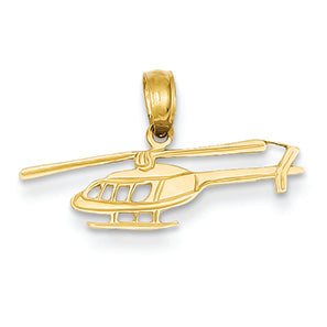 14K Gold Helicopter Pendant