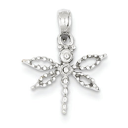 14K White Gold Mini Dragonfly Charm