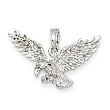 14K White Gold Eagle Landing Pendant