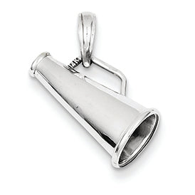 14K White Gold 3-D Megaphone Pendant