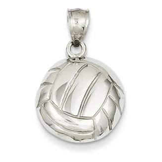 14K White Gold Volleyball Pendant