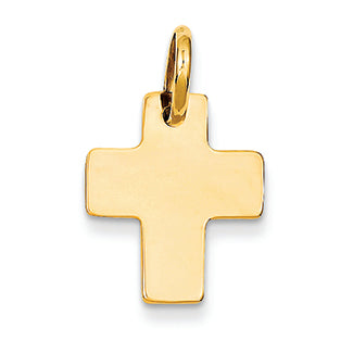 14K Gold Polished Cross Charm