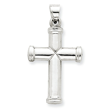 14K White Gold Polished Cross Pendant
