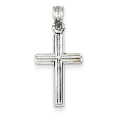 14K White Gold Cross Pendant