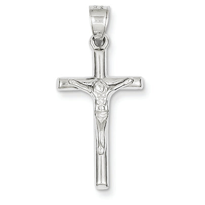 14K White Gold Crucifix Pendant
