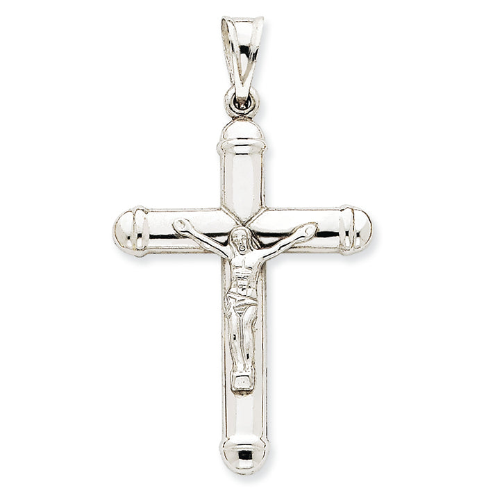 14K White Gold Reversible Crucifix /Cross Pendant