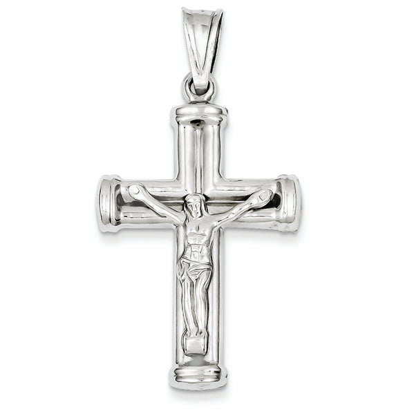 14K White Gold Reversible Crucifix /Cross Pendant