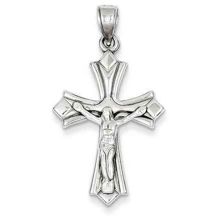 14K White Gold Reversible Crucifix /Cross Pendant