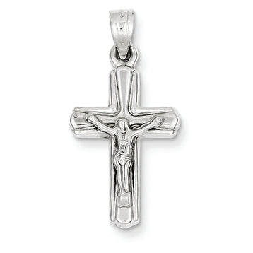 14K White Gold Reversible Crucifix /Cross Pendant