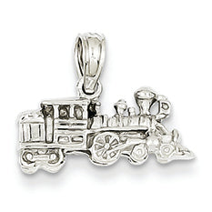 14K White Gold 3-D Locomotive Pendant