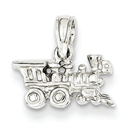 14K White Gold 3-D Locomotive Pendant