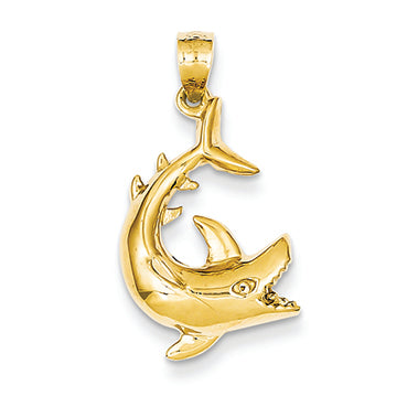 14K Gold Shark Pendant