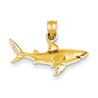 14K Gold Shark Pendant