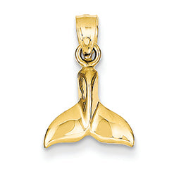 14K Gold Whale Tail Pendant