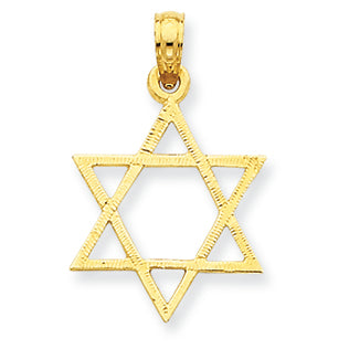 14K Gold Star of David Pendant