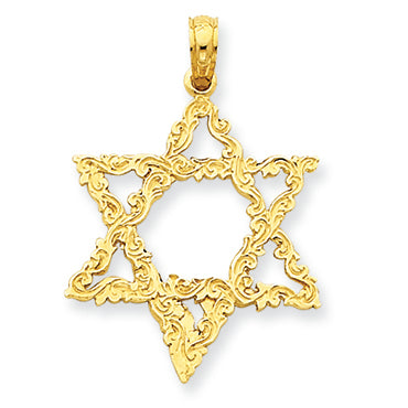 14K Gold Star of David Pendant