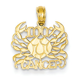 14K Gold 100% Cancer Pendant