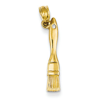 14K Gold 3-D Paint Brush Pendant