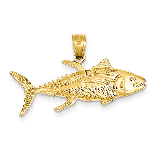 14K Gold Yellowfin Tuna Fish Pendant