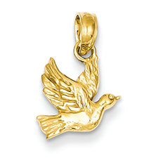 14K Gold Flying Dove Pendant