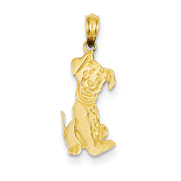 14K Gold Puppy Pendant