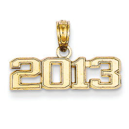 14K Gold Ridge-egded 2013 Pendant