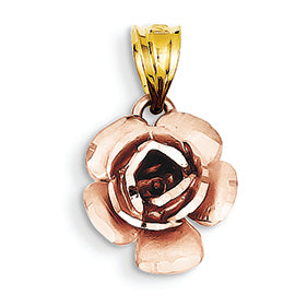 14K Gold Two-tone Rose Charm