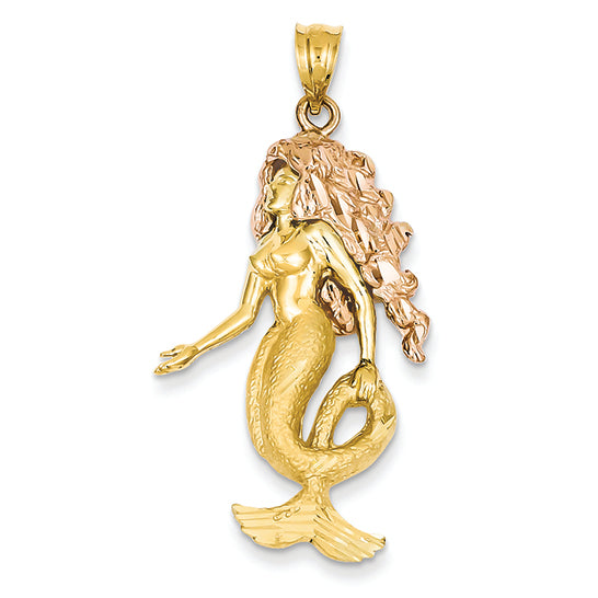 14K Gold Two-Tone Mermaid Charm