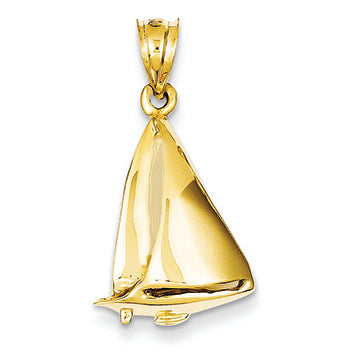 14K Gold Sailboat Charm