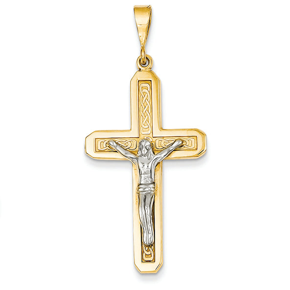14K Gold Two-tone Crucifix Pendant