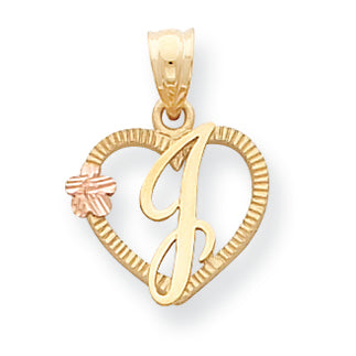 14K Gold Two-Tone Initial J in Heart Charm