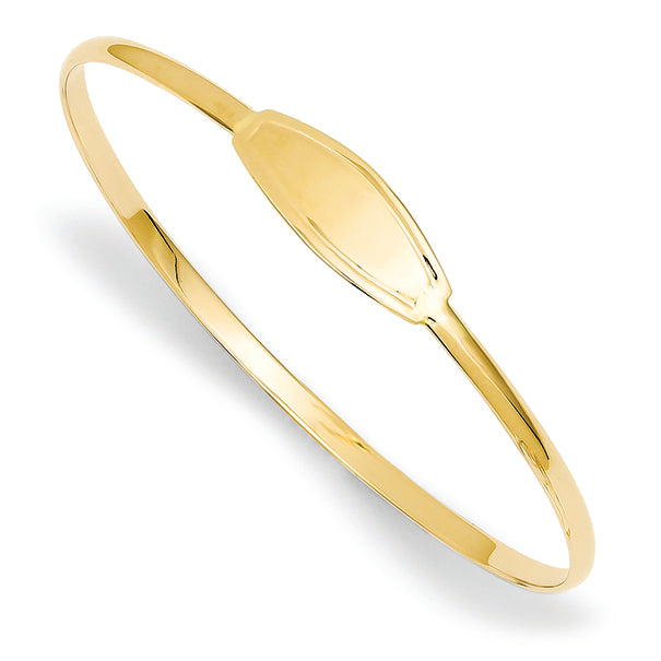 14K Gold Polished Slip-on 6.5" Baby ID Bracelet
