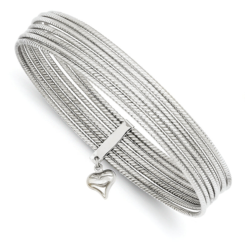 14K White Gold Slip On 7 Bangles
