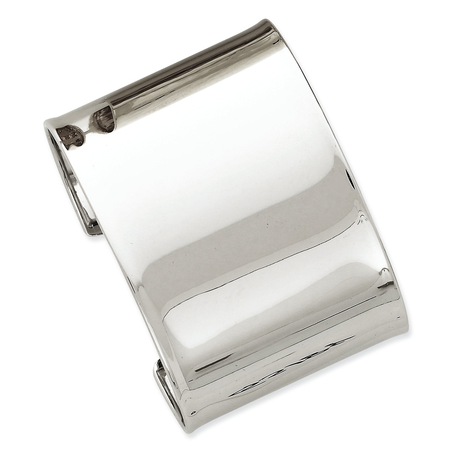 14K White Gold 47mm Polished Bangle