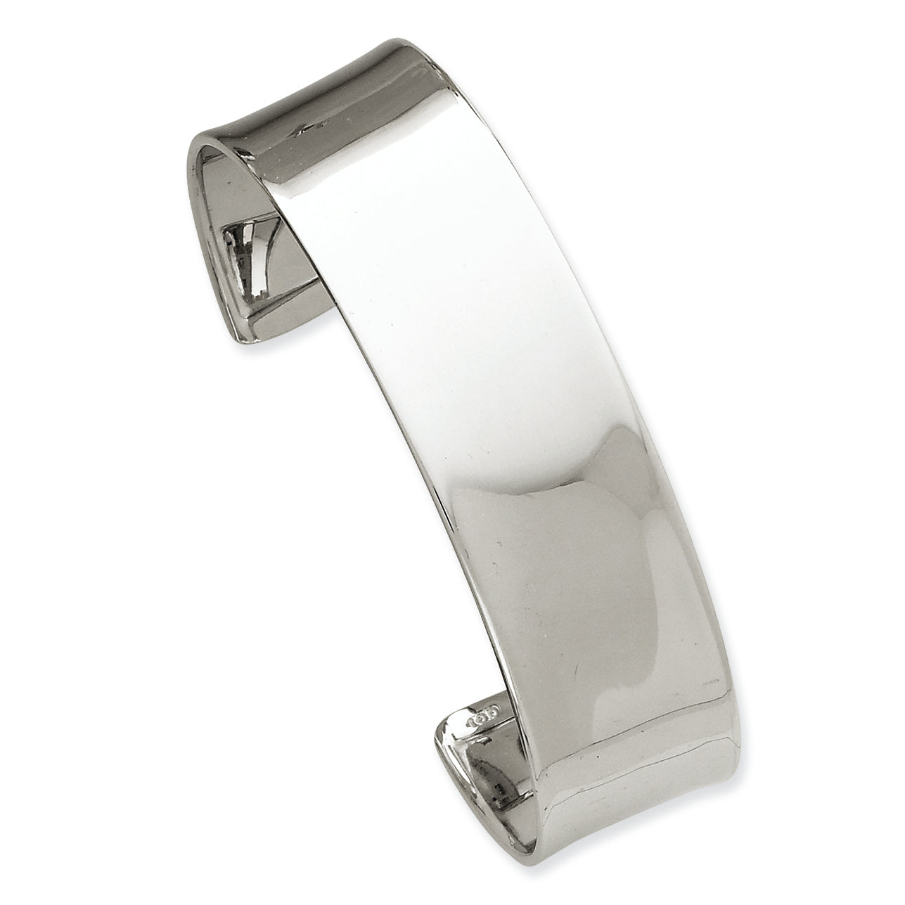 14K White Gold 18.5mm Polished Bangle