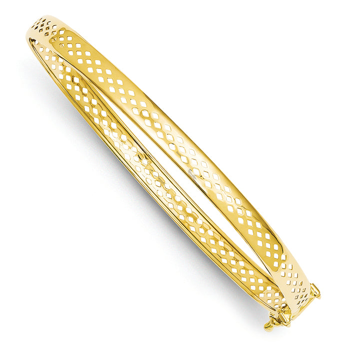 14K Gold Polished Safety Clasp 4.75mm Bangle