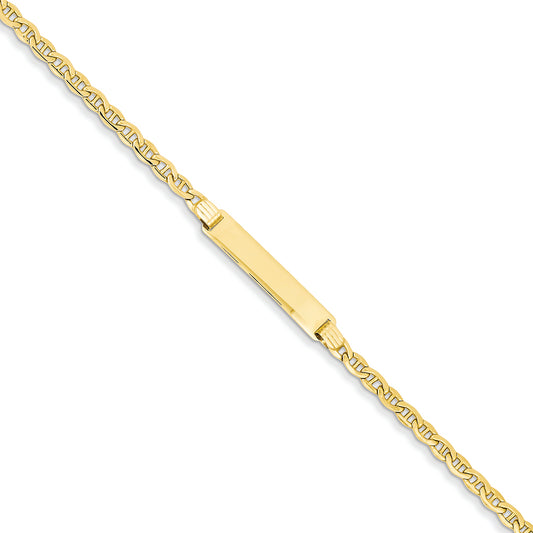 14K Gold  ID Bracelet 7 Inches