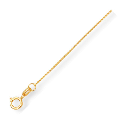 14K Solid Yellow Gold Diamond Cut Wheat Chain 0.6mm thick 20 Inches
