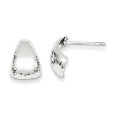 14K White Gold Polished Post Earrings