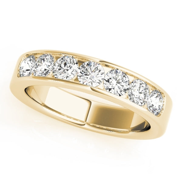 14K Yellow Gold 0.25CTW Seven Stone Channel Set Diamond Anniversary Ring VS1-VS2 F-G