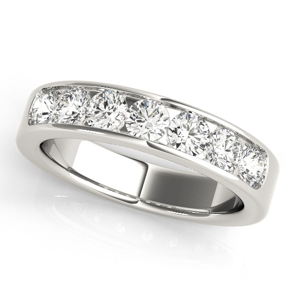14K White Gold 1.05CTW Seven Stone Channel Set Diamond Anniversary Ring VS1-VS2 F-G