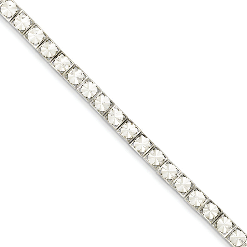 14K White Gold Starburst Bracelet 7 Inches