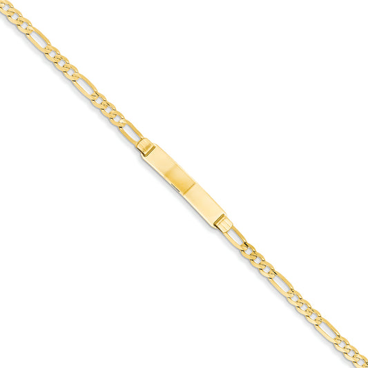 14K Gold Figaro ID Bracelet 7 Inches