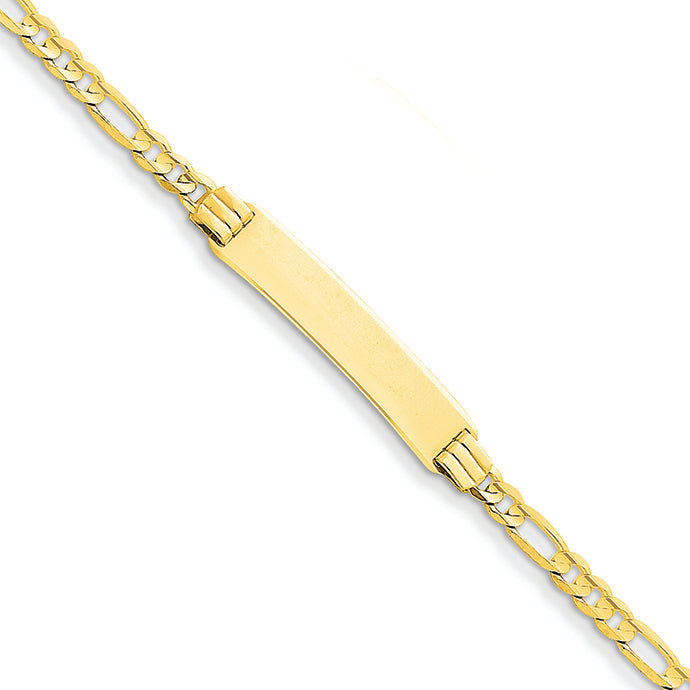 14K Gold Figaro ID Bracelet 7 Inches