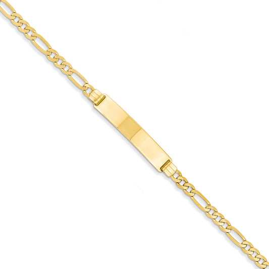 14K Gold Figaro ID Bracelet 7 Inches