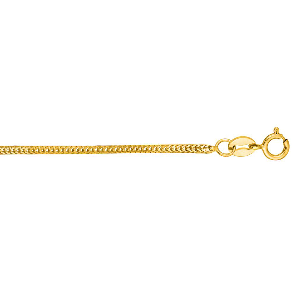 14K Solid Yellow Gold Foxtail Chain Necklace 1mm thick 16 Inches