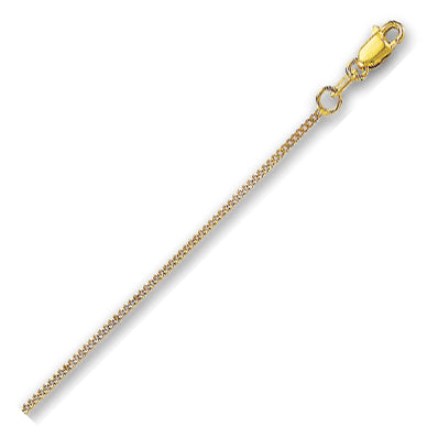 14K Solid Yellow Gold Gourmette Chain 1mm thick 18 Inches