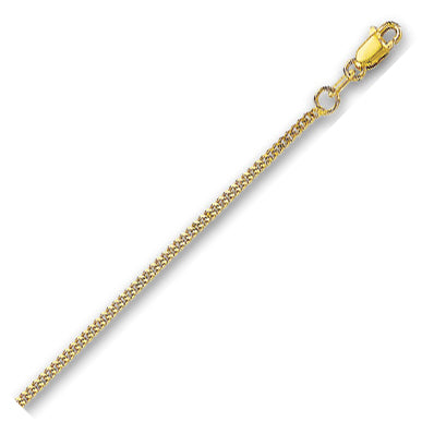 14K Solid Yellow Gold Gourmette Chain 1.5mm thick 20 Inches